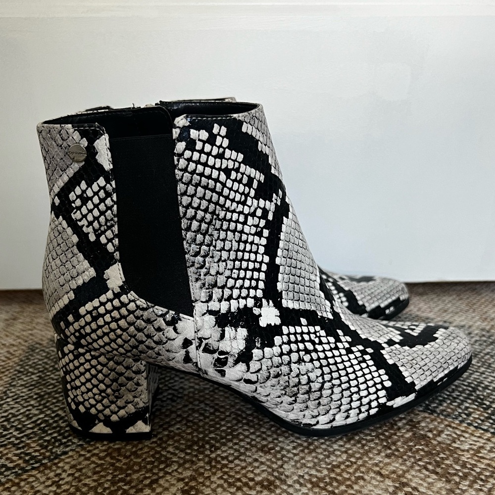 Calvin Klein Snakeskin Heel Booties